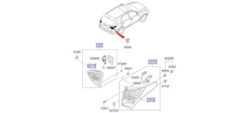 MOBIS BULB COMBINATION TAILLAMP HYUNDAI IX55 2006-15